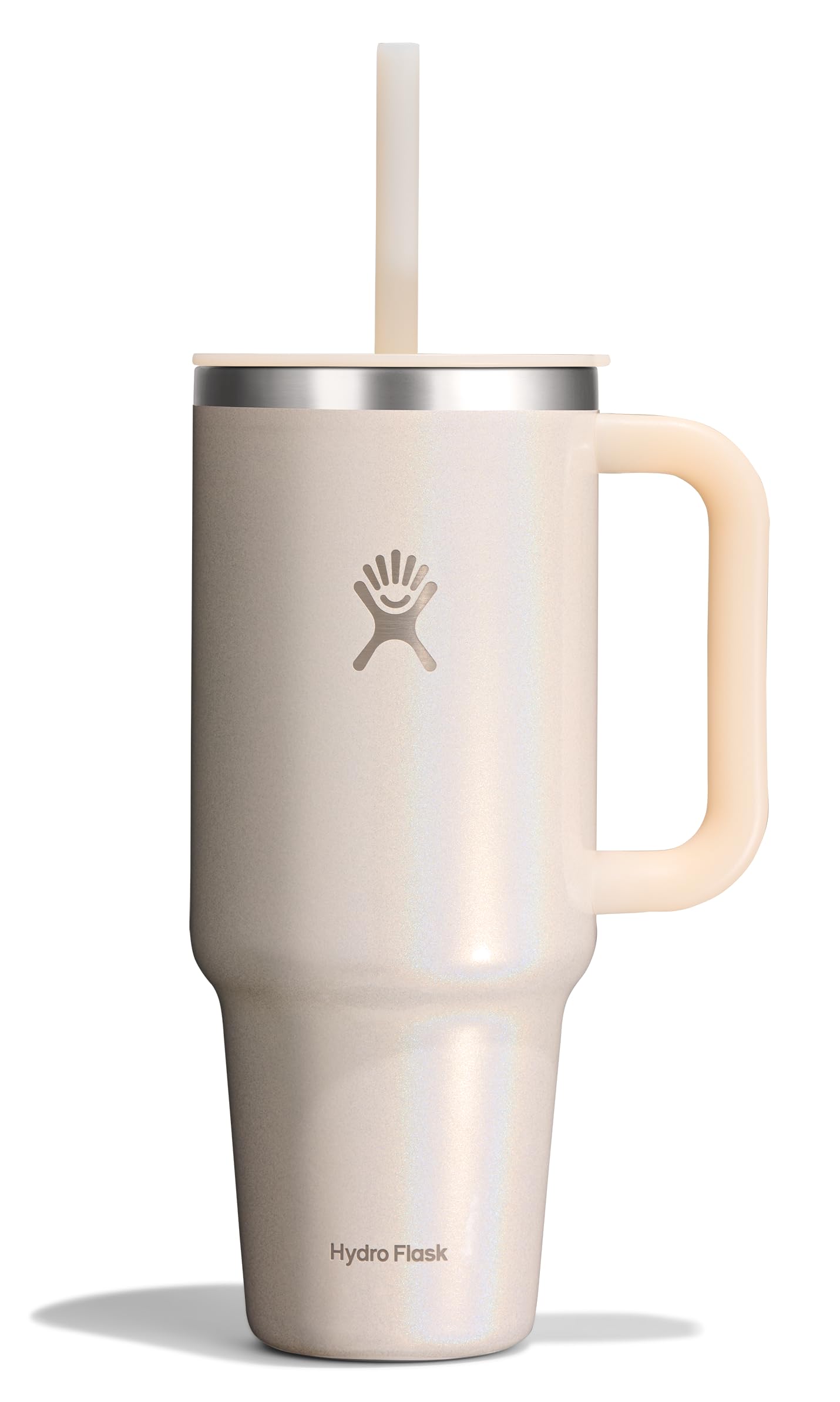 hydro-flask-40-oz-travel-tumbler-with-handle-lid-and-straw-glimmer-cream image 1