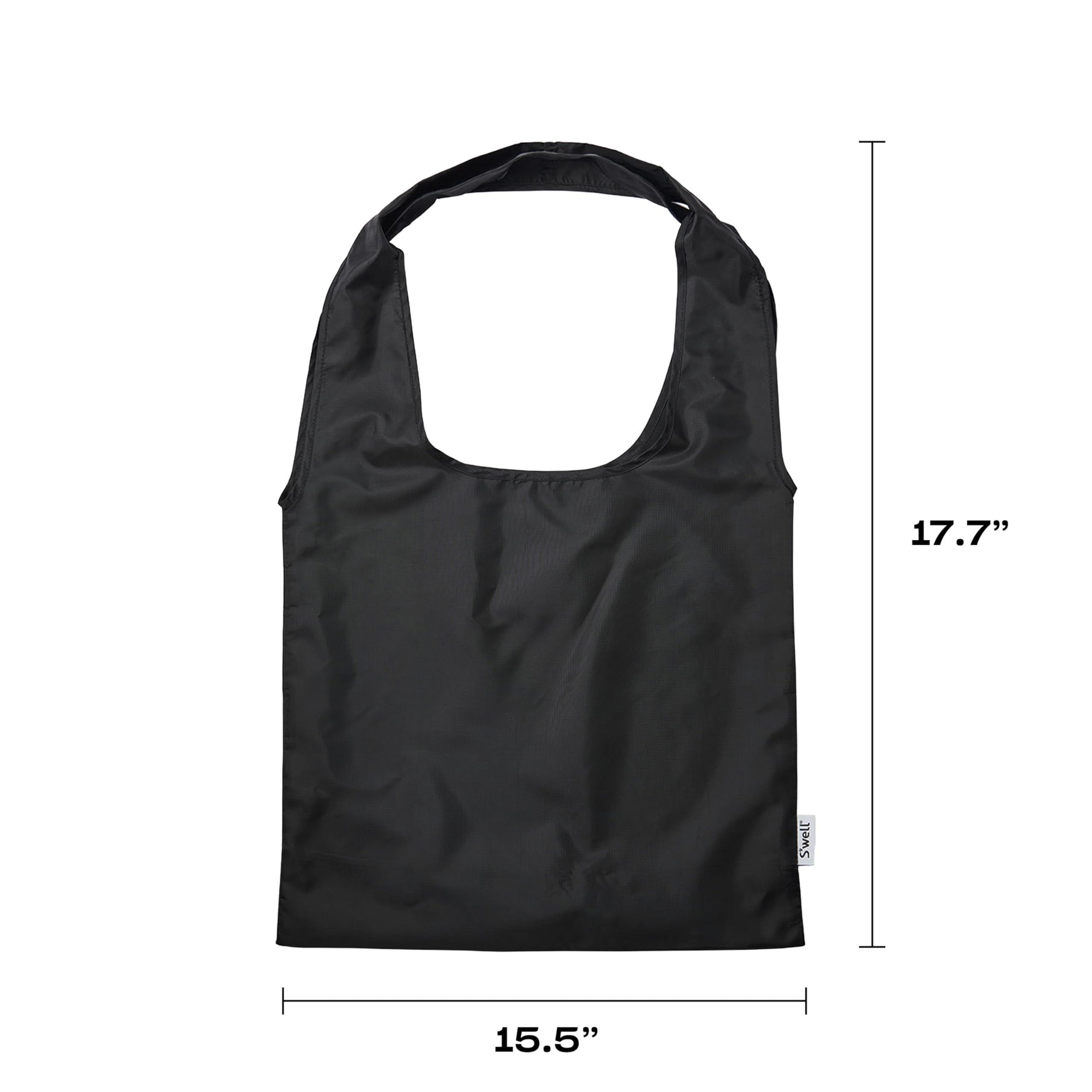 s-well-droplet-tote-onyx-speckle-reusable-and-packable-tote-bag-with-silicone-ca image 4