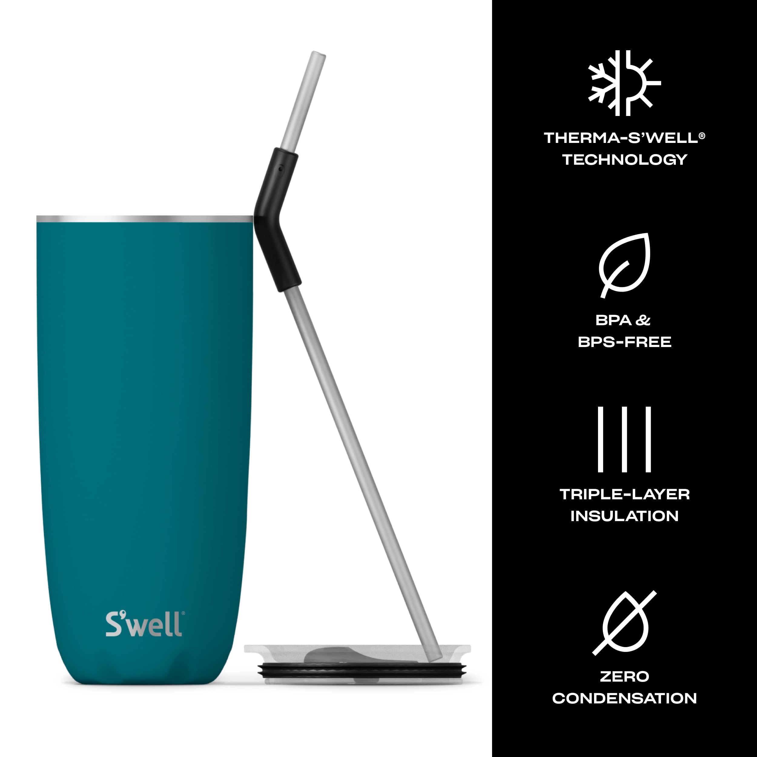 s-well-stainless-steel-tumbler-with-straw-and-slide-open-lid-24oz-peacock-blue image 3