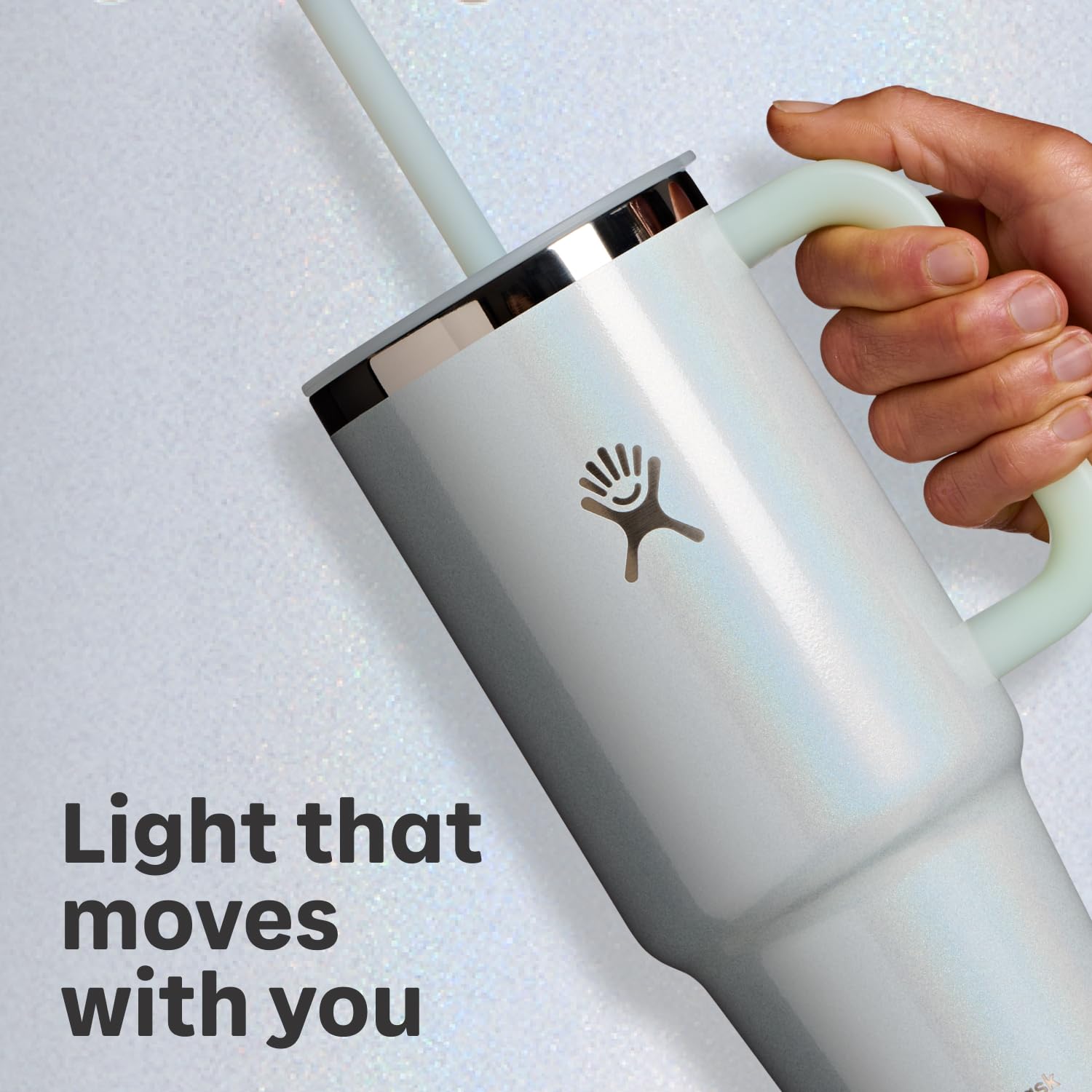 hydro-flask-40-oz-travel-tumbler-with-handle-lid-and-straw-glimmer-cream image 4