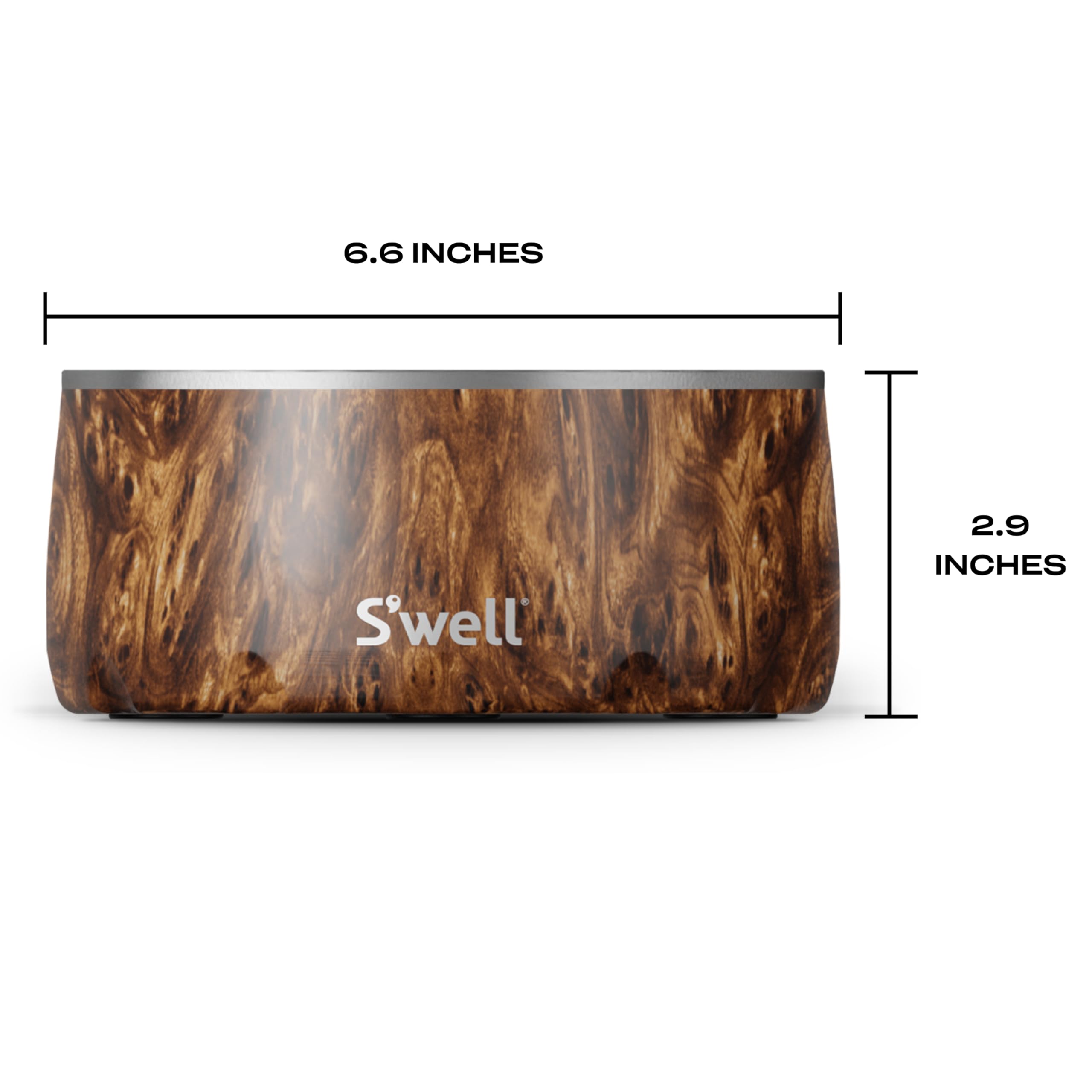 s-well-stainless-steel-pet-bowl-32oz-teakwood-non-slip-dishwasher-safe-for-small image 4