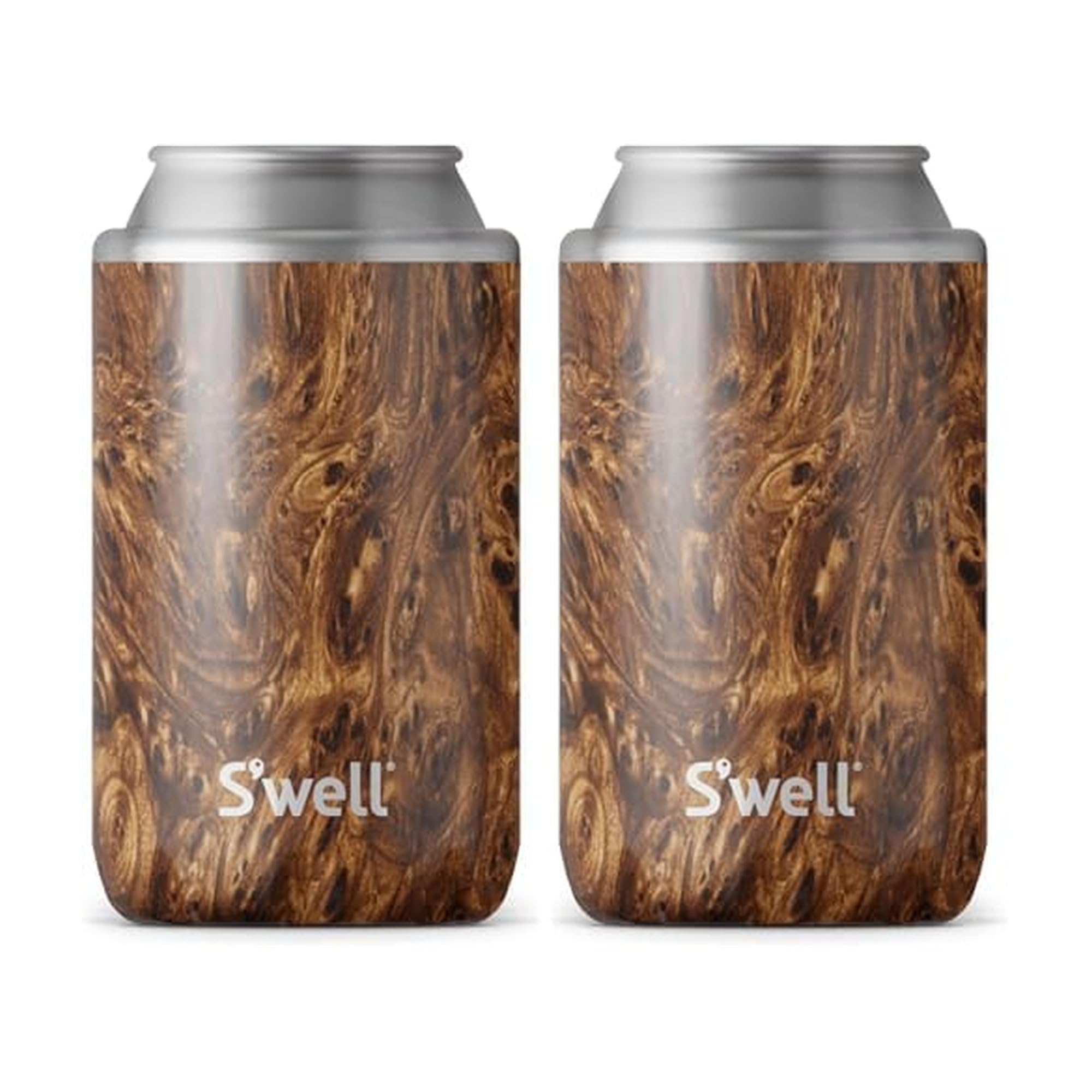 s-well-stainless-steel-drink-chiller-for-12oz-cans-bottles-teakwood-triple-layer image 6