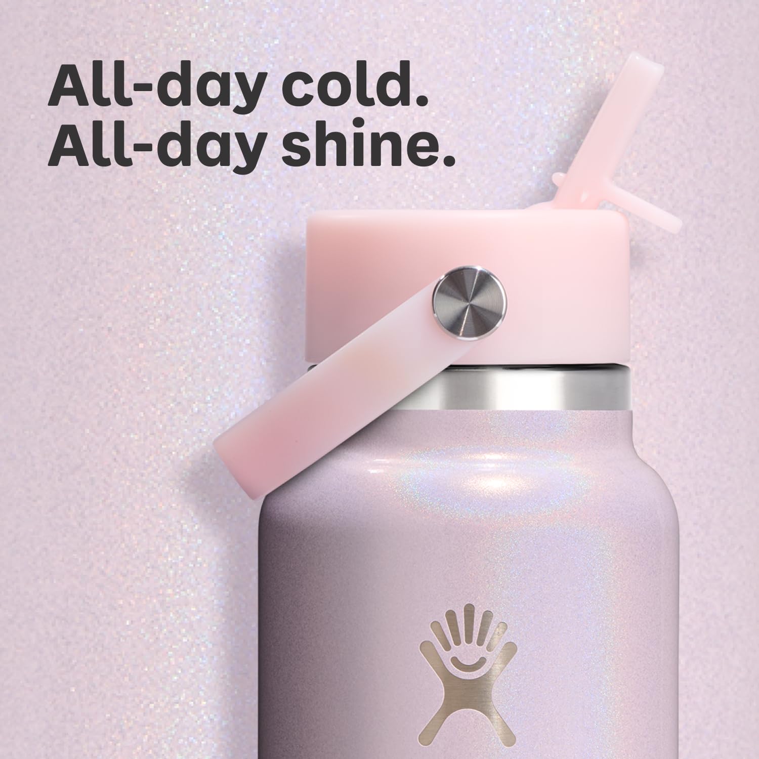 hydro-flask-24-oz-wide-mouth-bottle-with-flex-straw-cap-glimmer-cream-insulated- image 4