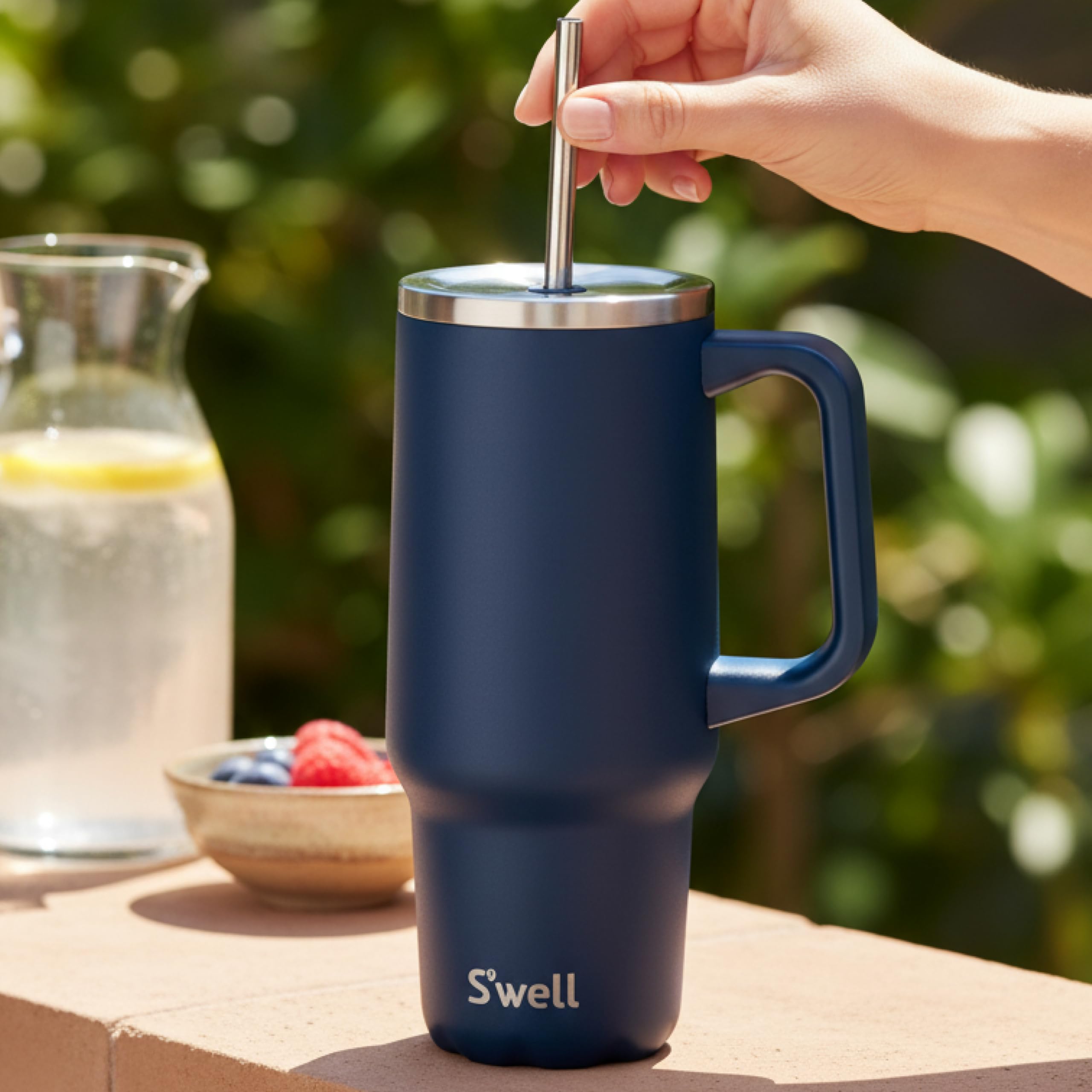 s-well-recycled-stainless-steel-tumbler-xl-with-straw-and-handle-30oz-azurite image 5
