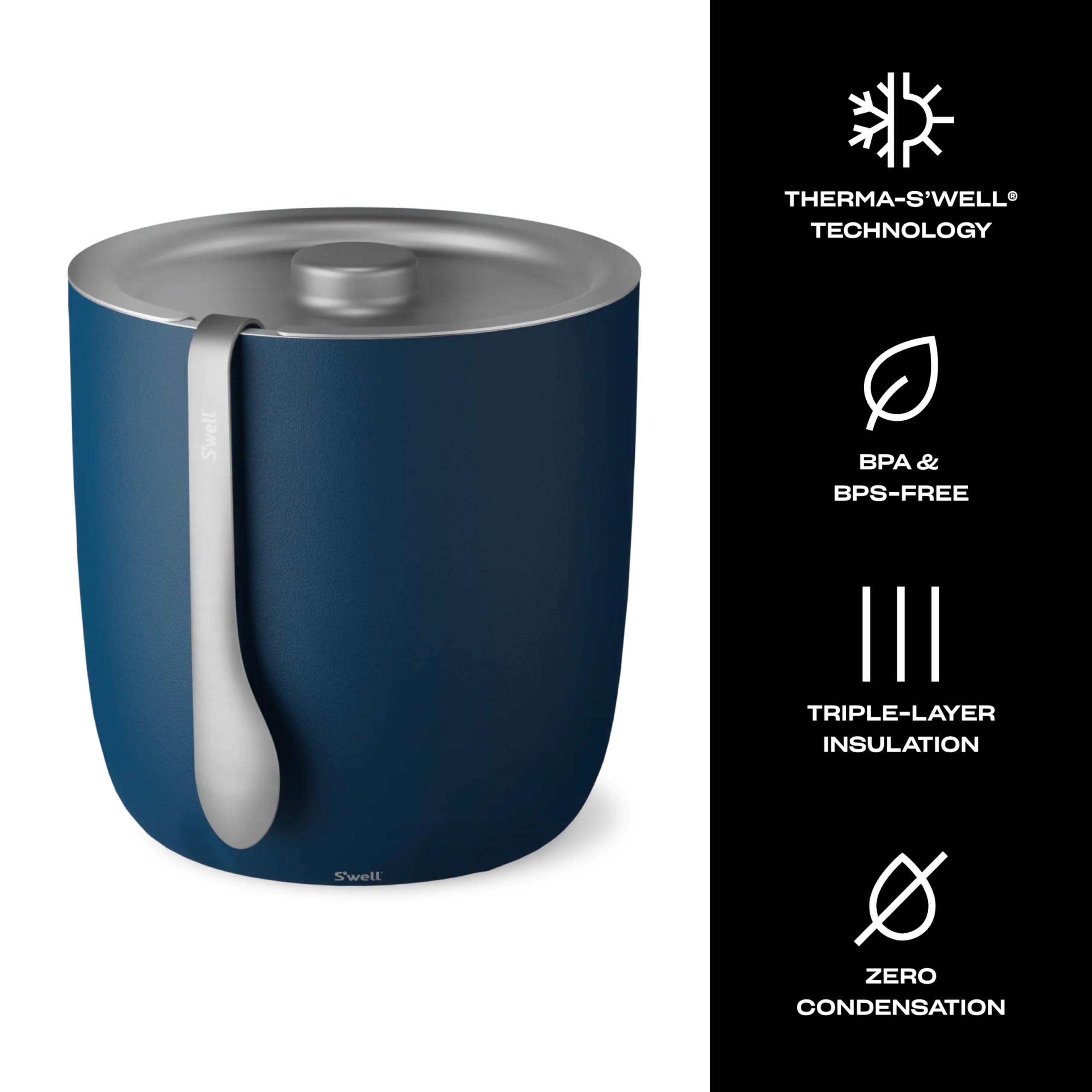 s-well-68oz-ice-bucket-with-tongs-azurite image 3