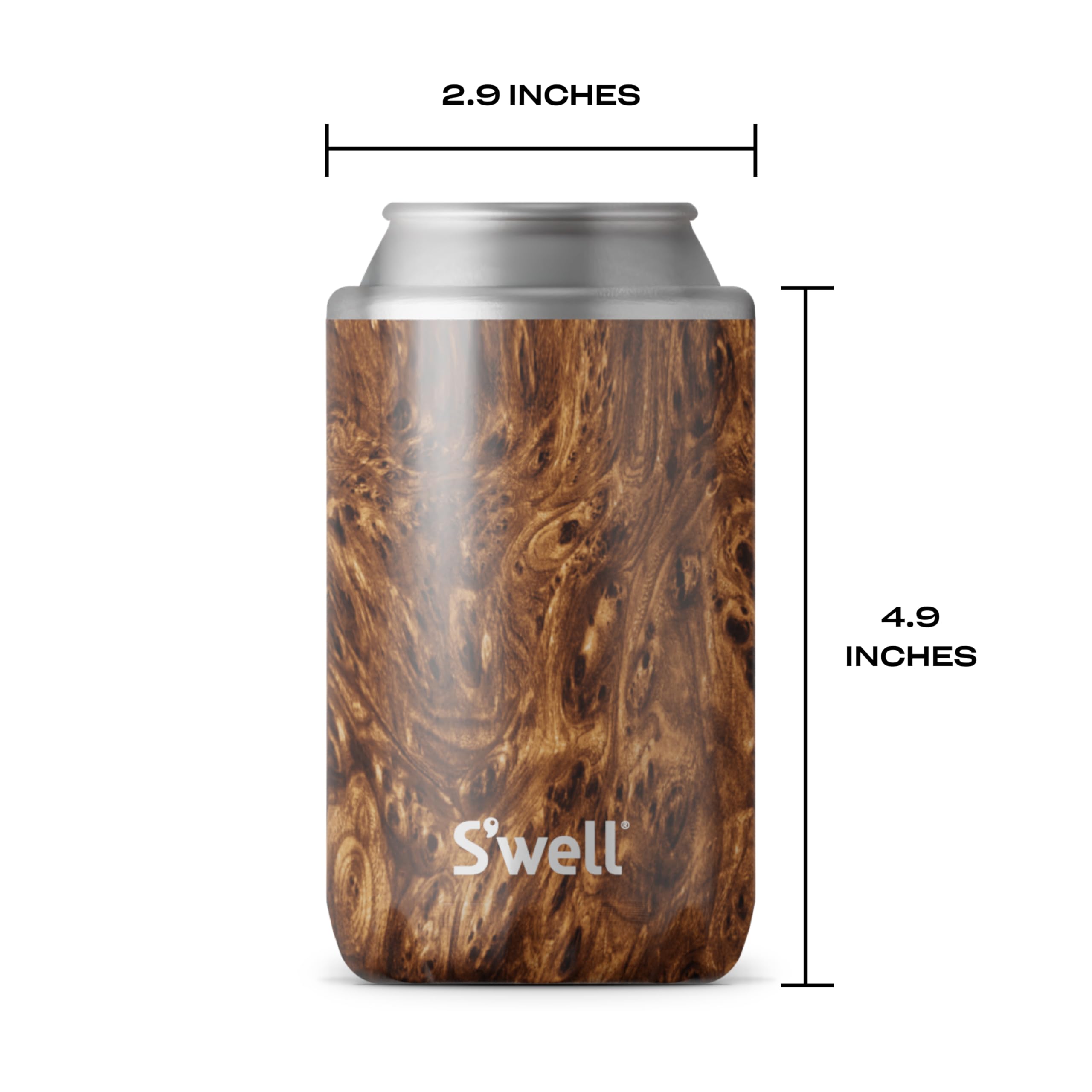 s-well-stainless-steel-drink-chiller-for-12oz-cans-bottles-teakwood-triple-layer image 5