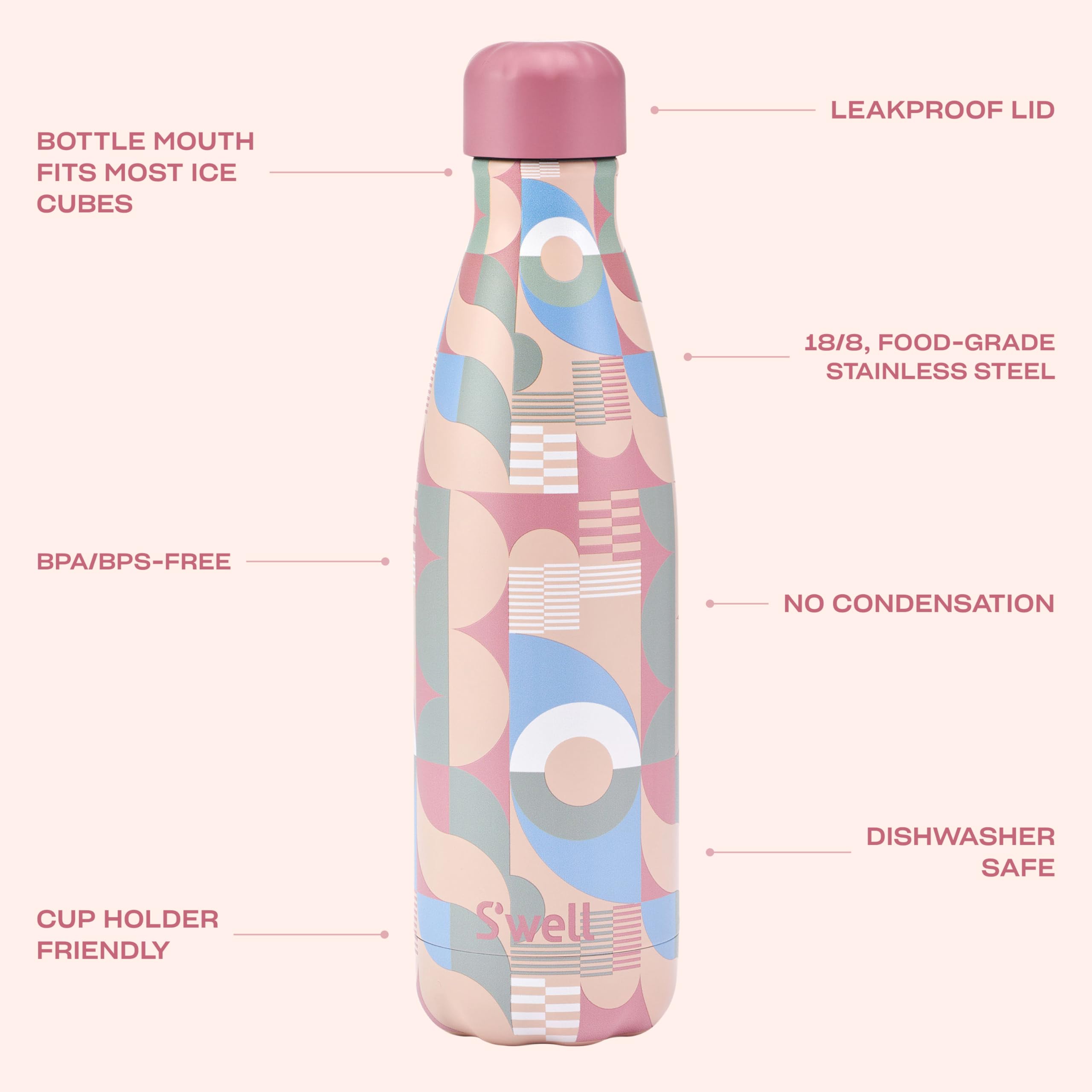s-well-stainless-steel-water-bottle-17oz-dusty-pink-daydream image 3