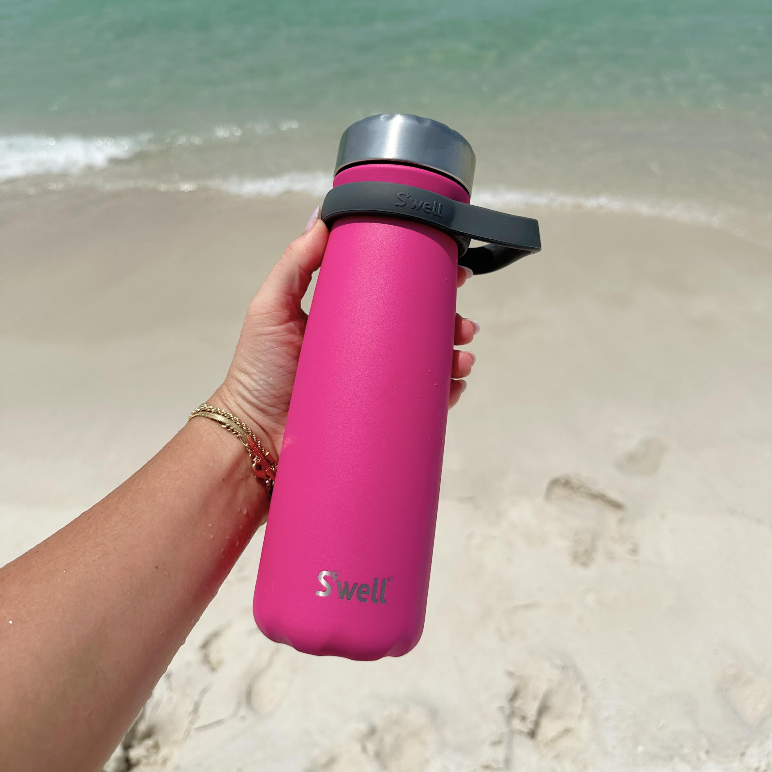 s-well-stainless-steel-traveler-with-handle-24oz-azalea-pink-triple-layered-vacu image 5