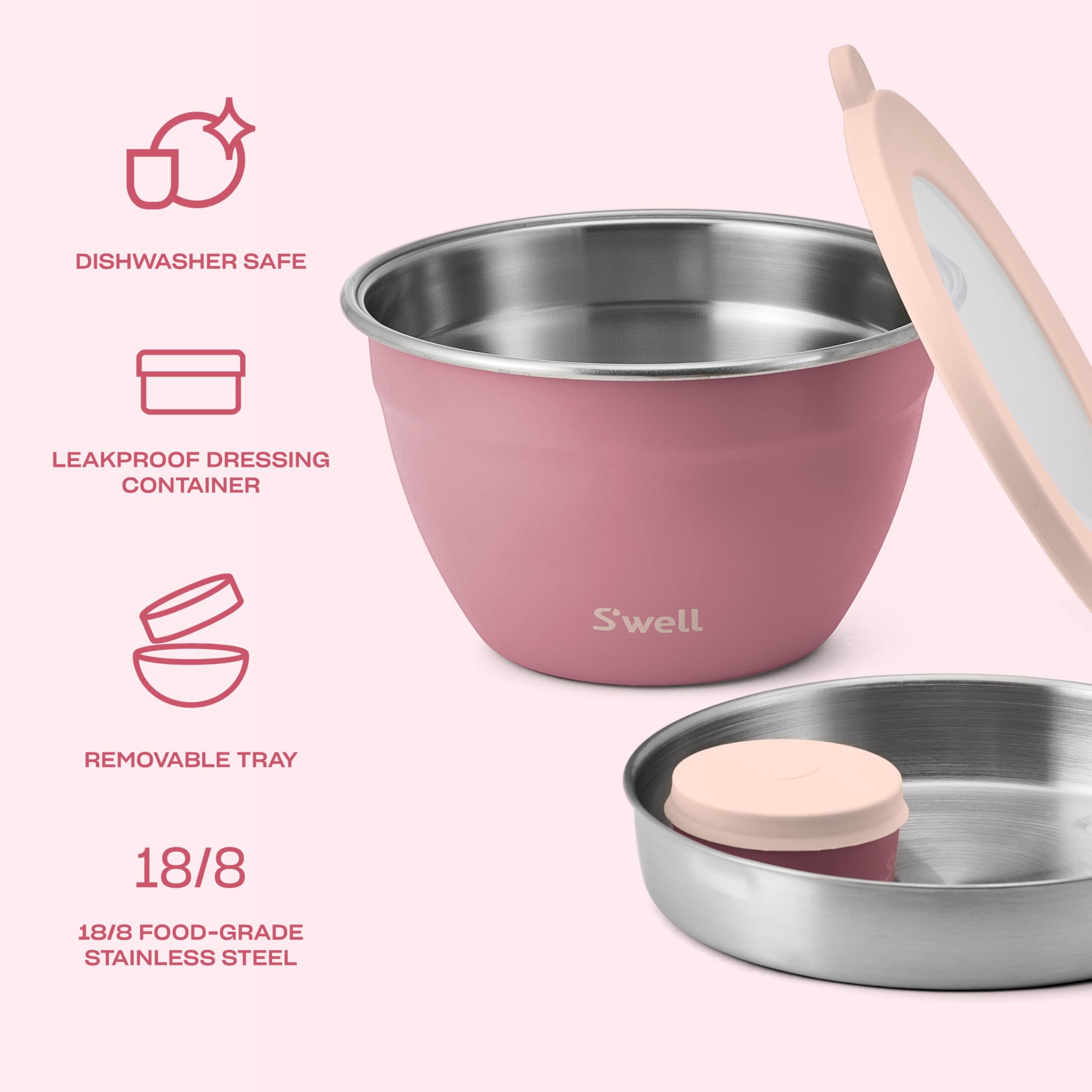 s-well-stainless-steel-salad-bowl-kit-64oz-dusty-pink-with-mini-canister-and-rem image 2
