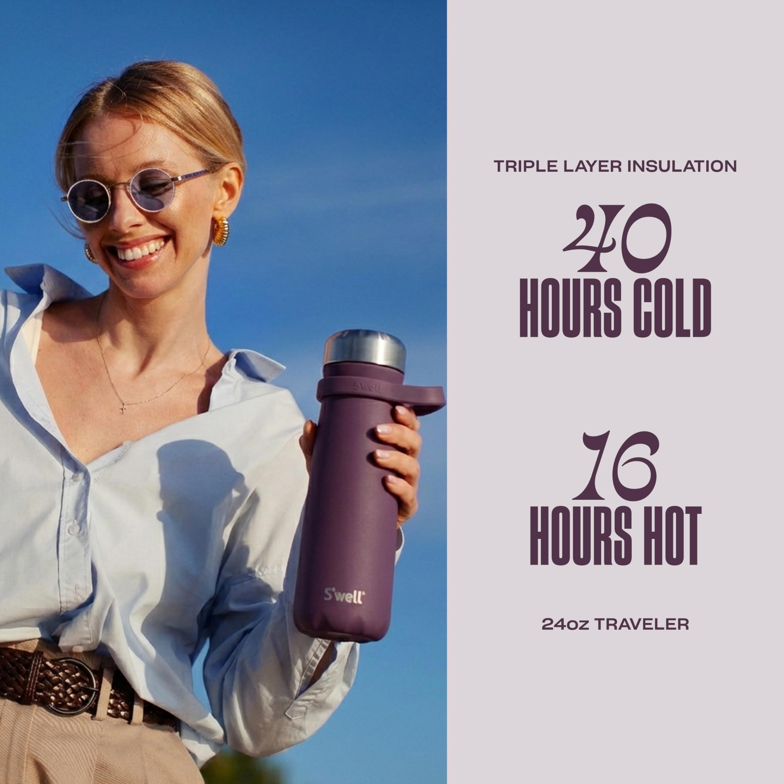 s-well-stainless-steel-traveler-with-handle-24oz-plum-triple-layered-vacuum-insu image 2