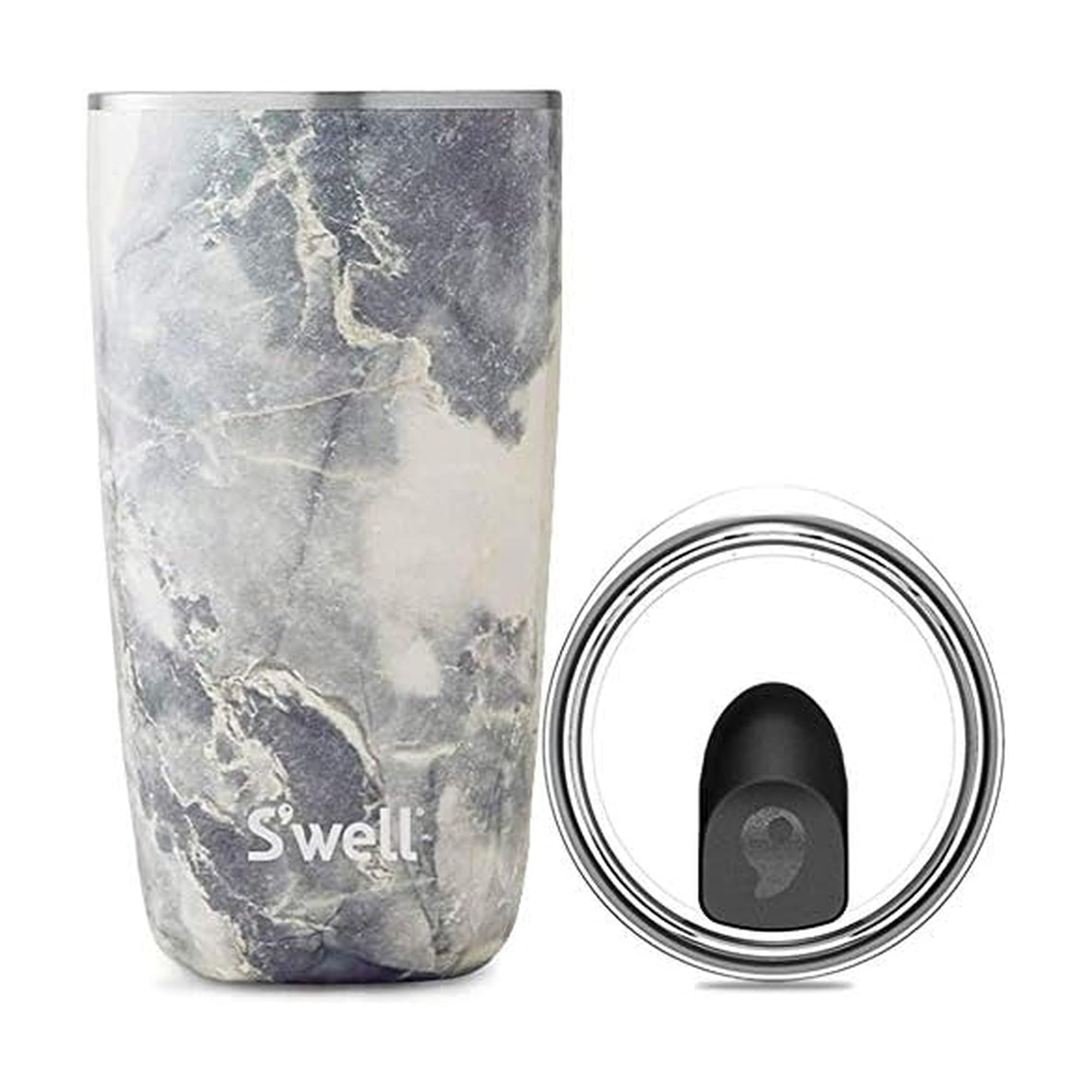s-well-18oz-stainless-steel-tumbler-with-clear-slide-open-lid-white-marble-tripl image 5
