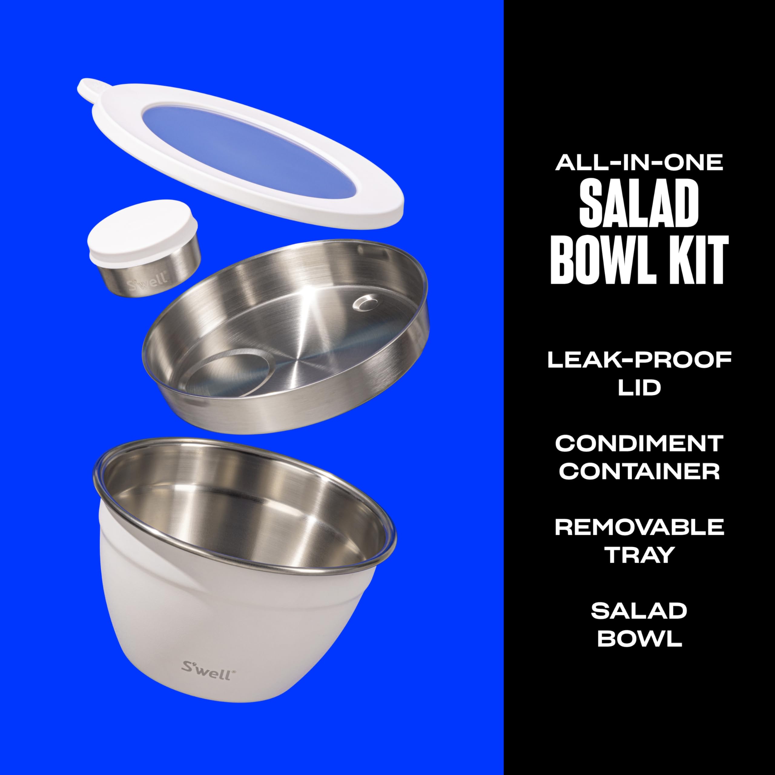 s-well-stainless-steel-salad-bowl-kit-64oz-with-mini-canister-removable-tray-moo image 2