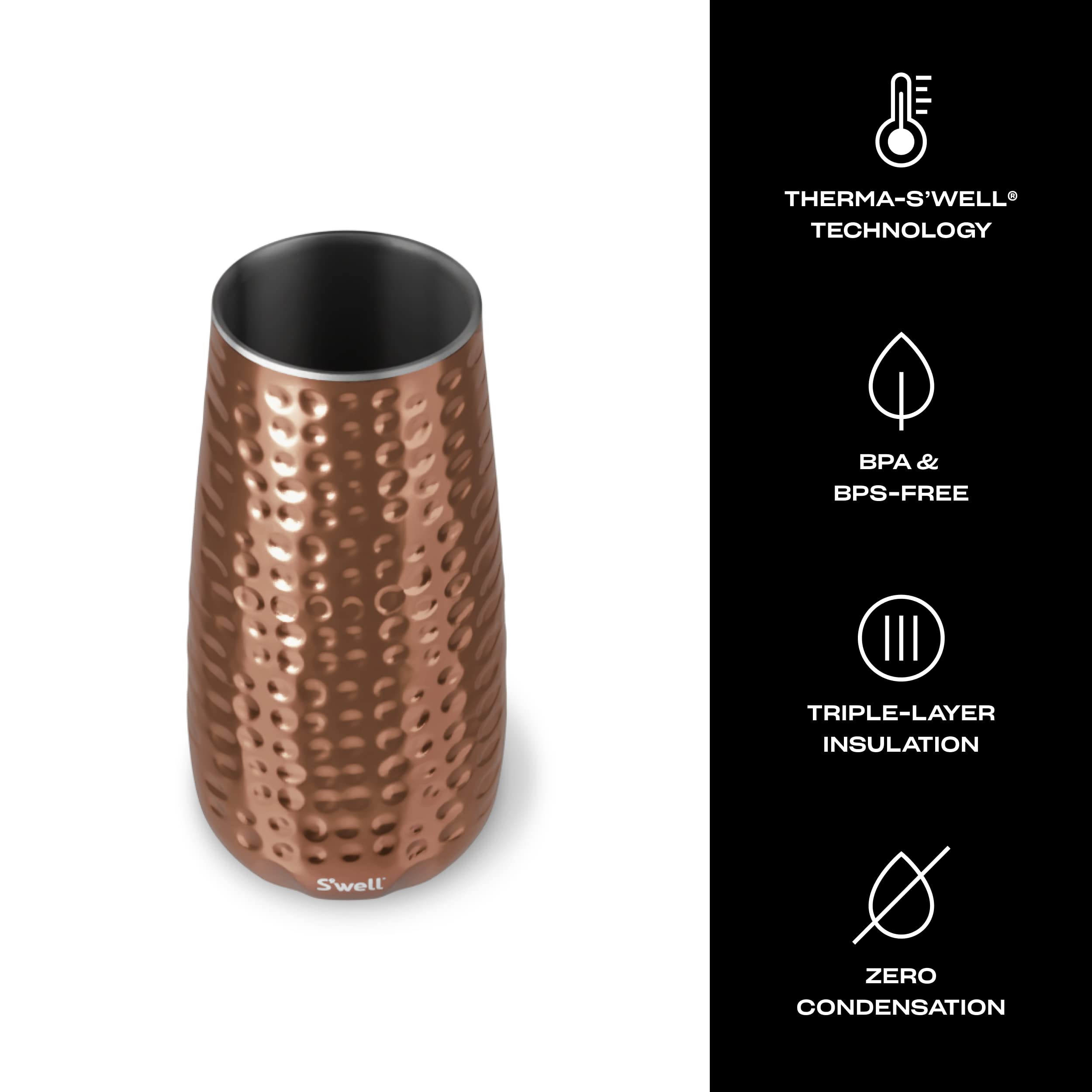 s-well-6-oz-stainless-steel-stemless-champagne-flute-dipped-metallic-thermas-wel image 3