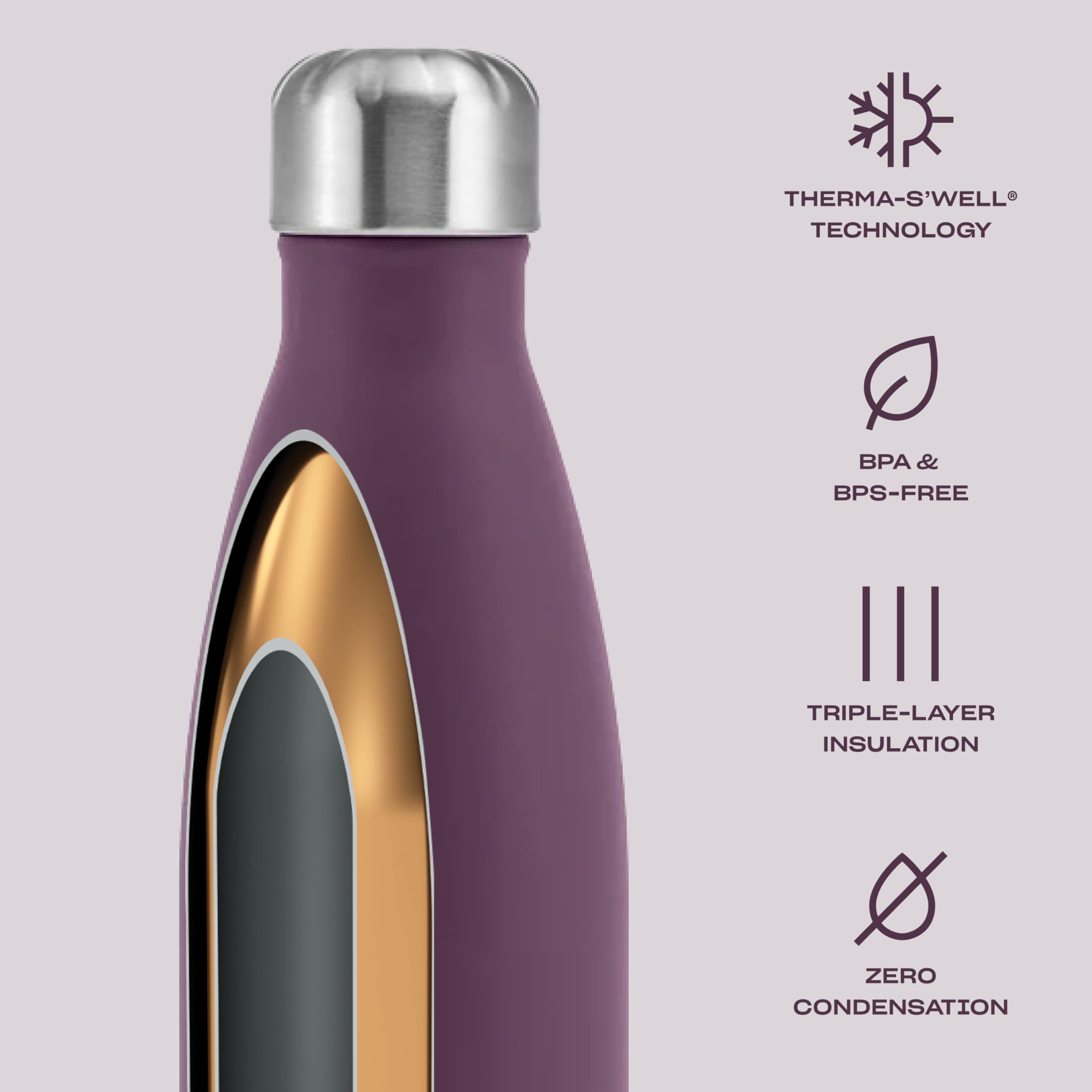 s-well-original-17-oz-insulated-stainless-steel-water-bottle-plum-triple-layered image 3