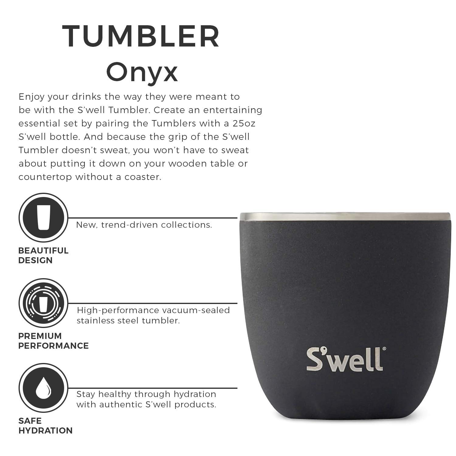 s-well-tumbler-10oz-onyx-triple-layered-vacuum-insulated-stainless-steel image 2