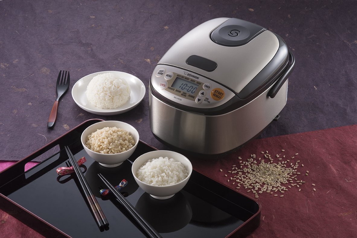 zojirushi-micom-3-cup-rice-cooker-warmer-ns-lhc05-stainless-dark-brown image 4