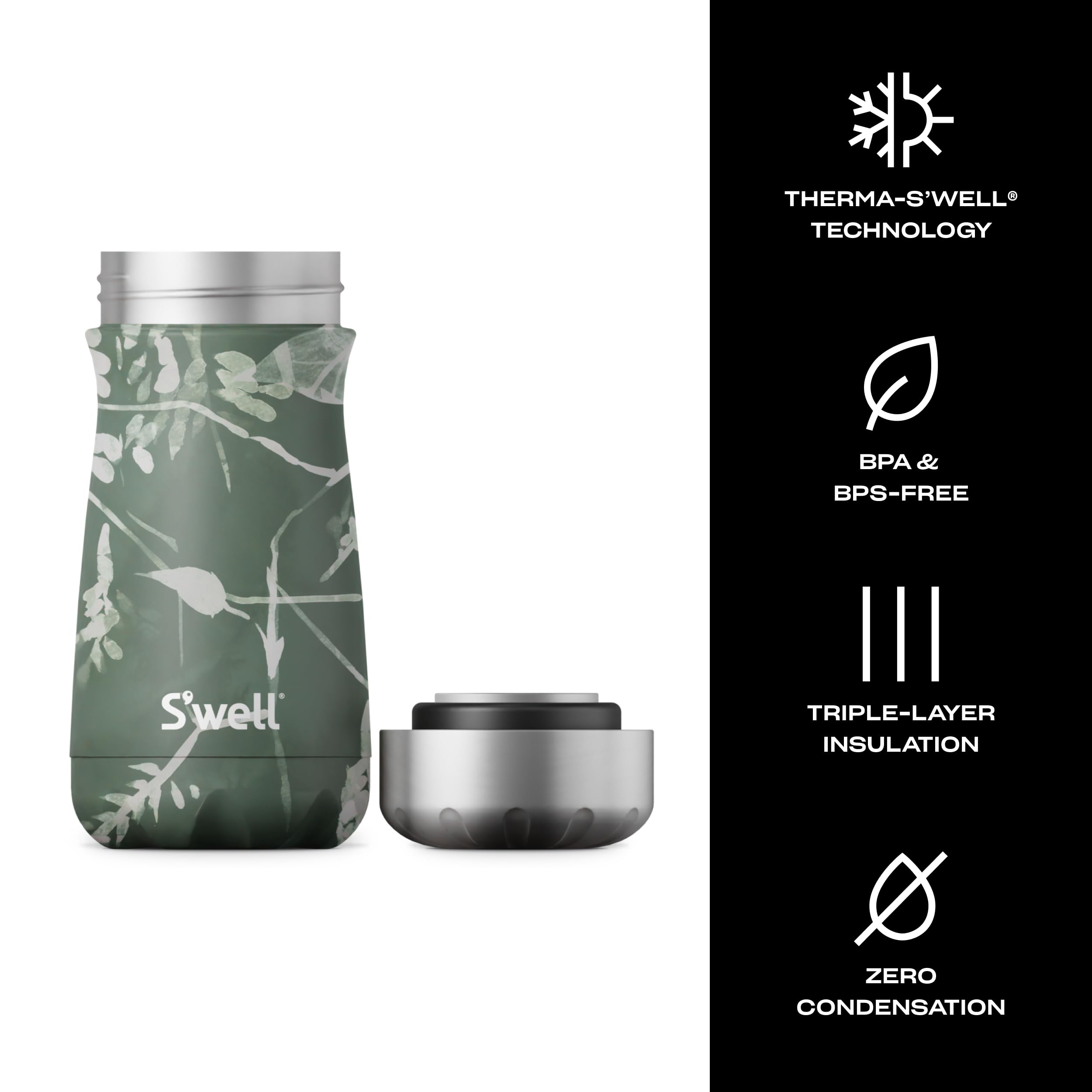 s-well-stainless-steel-traveler-12oz-green-foliage-triple-layered-vacuum-insulat image 3