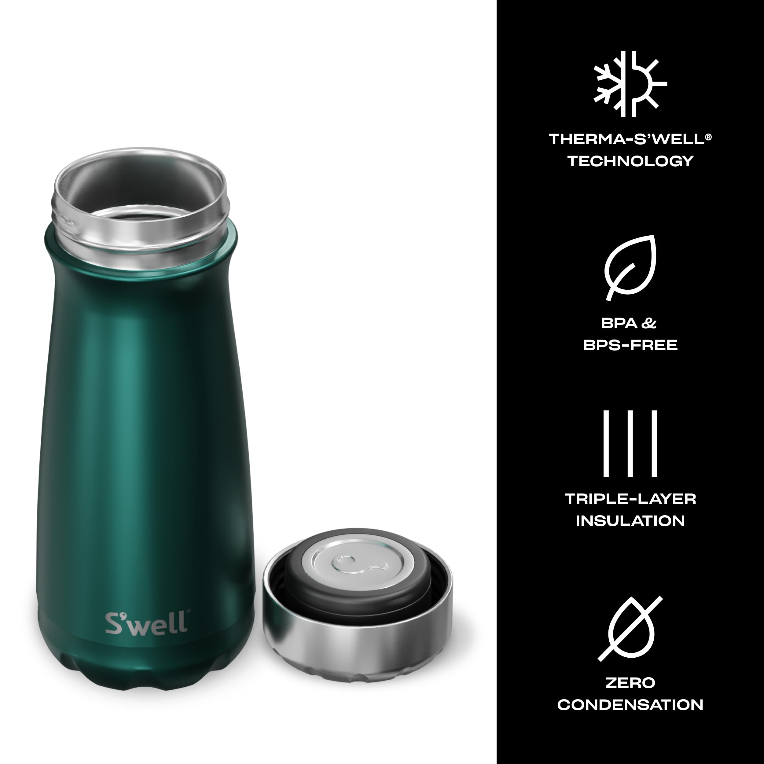 s-well-16oz-traveler-stainless-steel-bottle-green-sapphire-triple-layer-insulate image 3