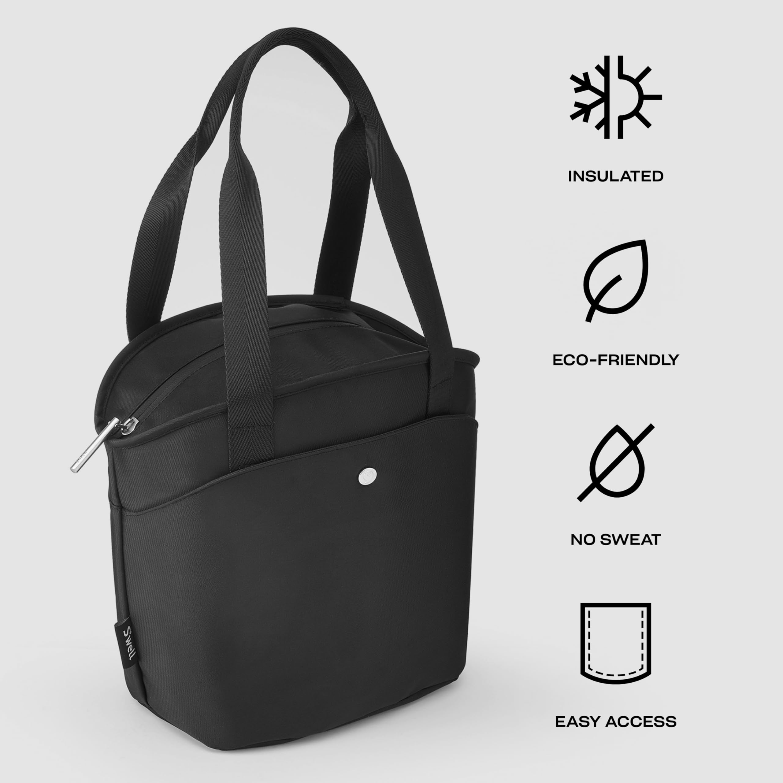 s-well-insulated-lunch-tote-10l-onyx-leakproof-lining-waterproof-zip-pockets-fit image 3