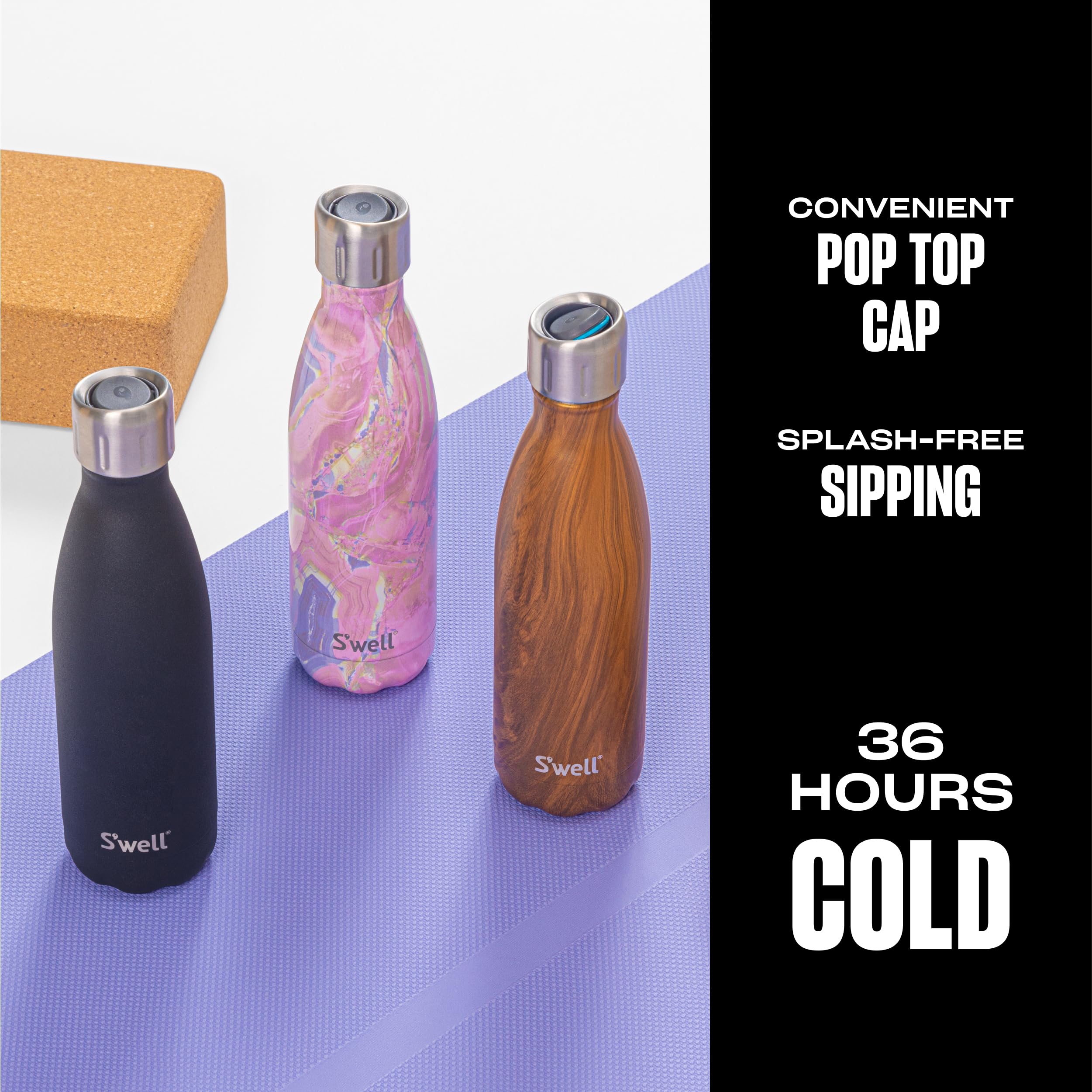 s-well-stainless-steel-water-bottle-with-sports-cap-17oz-teakwood-triple-layered image 2