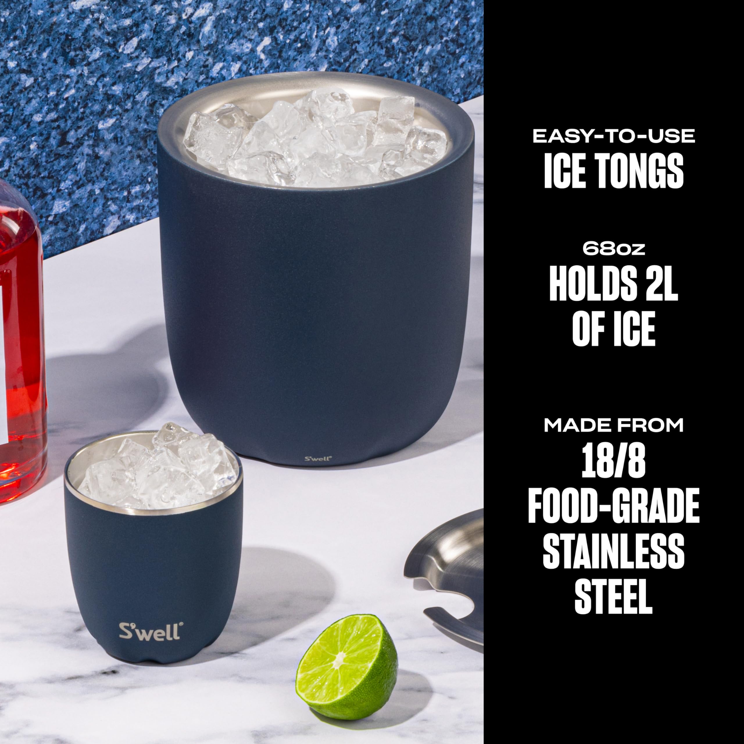 s-well-68oz-ice-bucket-with-tongs-azurite image 2