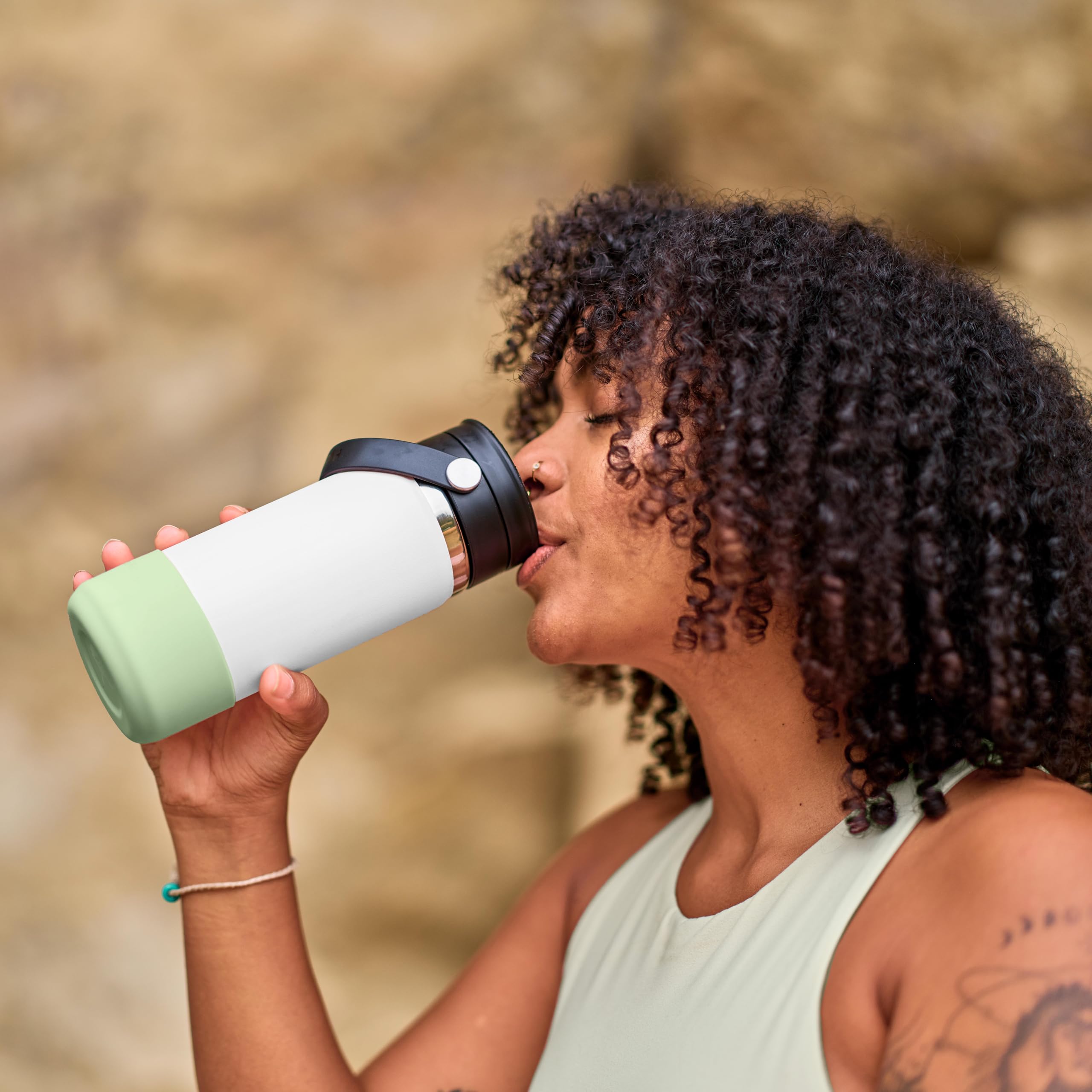 hydro-flask-16-oz-wide-mouth-bottle-with-flex-sip-lid-capri-blue-insulated-stain image 6