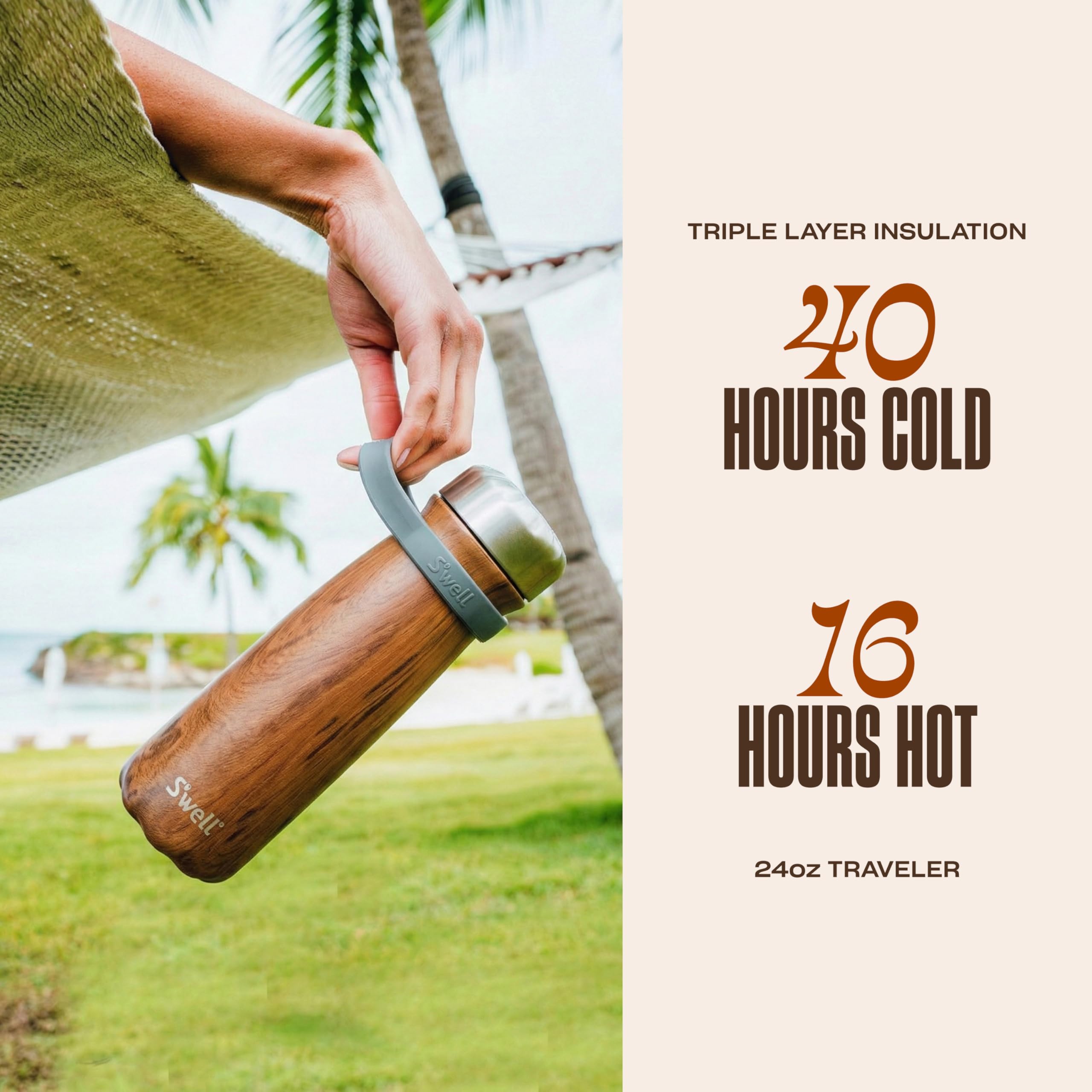 s-well-stainless-steel-traveler-with-handle-24oz-teakwood-triple-layered-vacuum- image 2