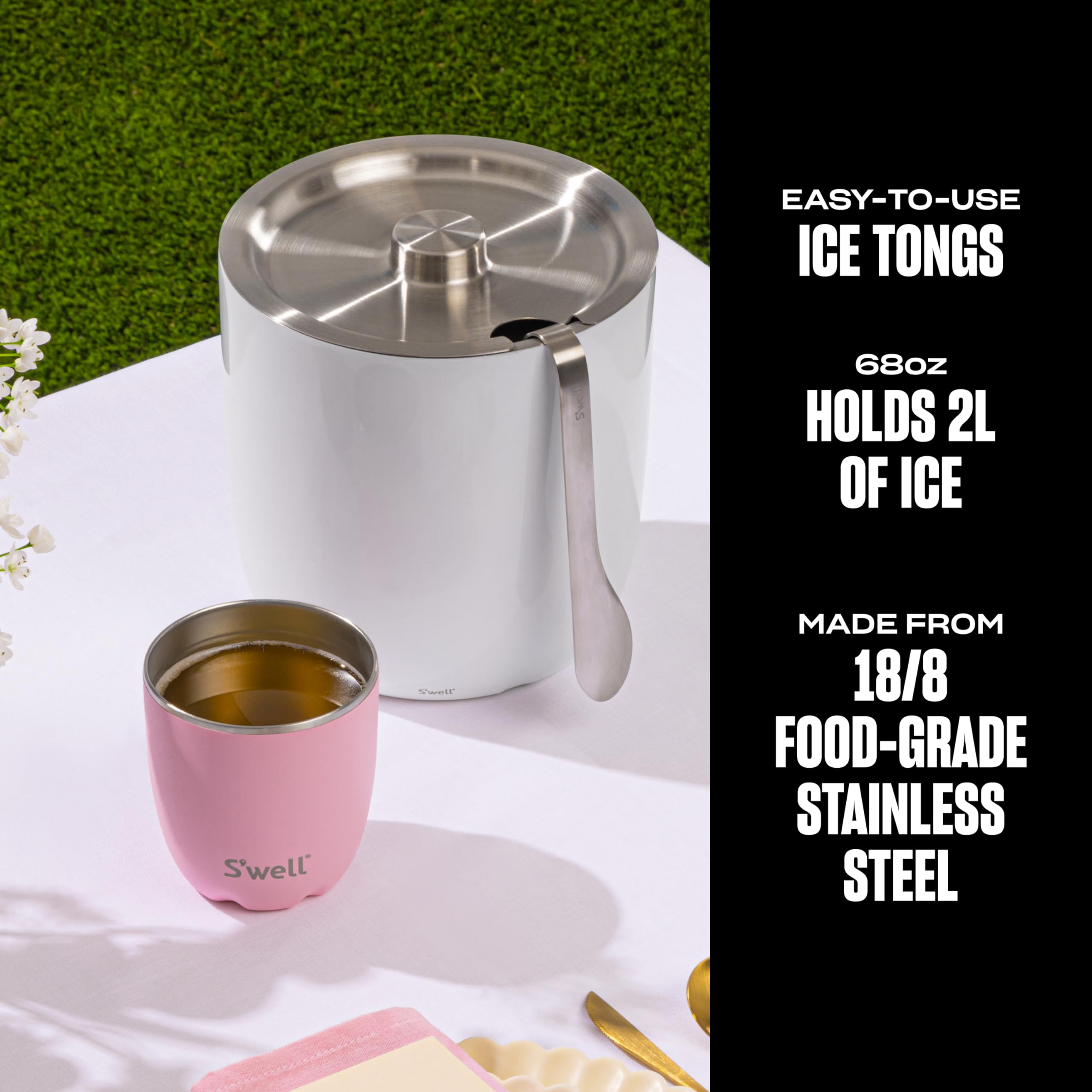 s-well-68oz-ice-bucket-with-tongs-angel-food image 2