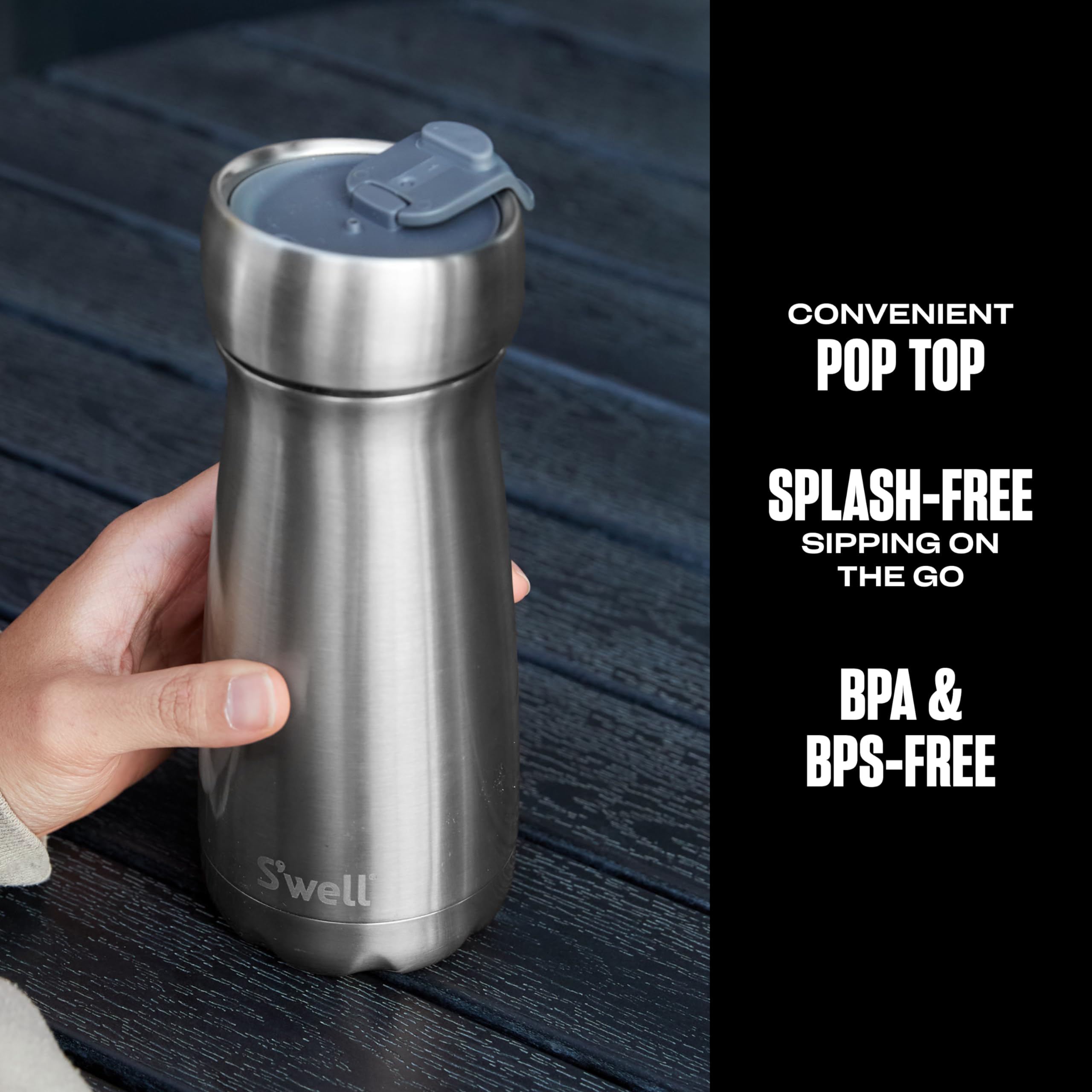 s-well-commuter-lid-for-traveler-bottles-18-8-stainless-steel-with-pop-top-bpa-f image 3