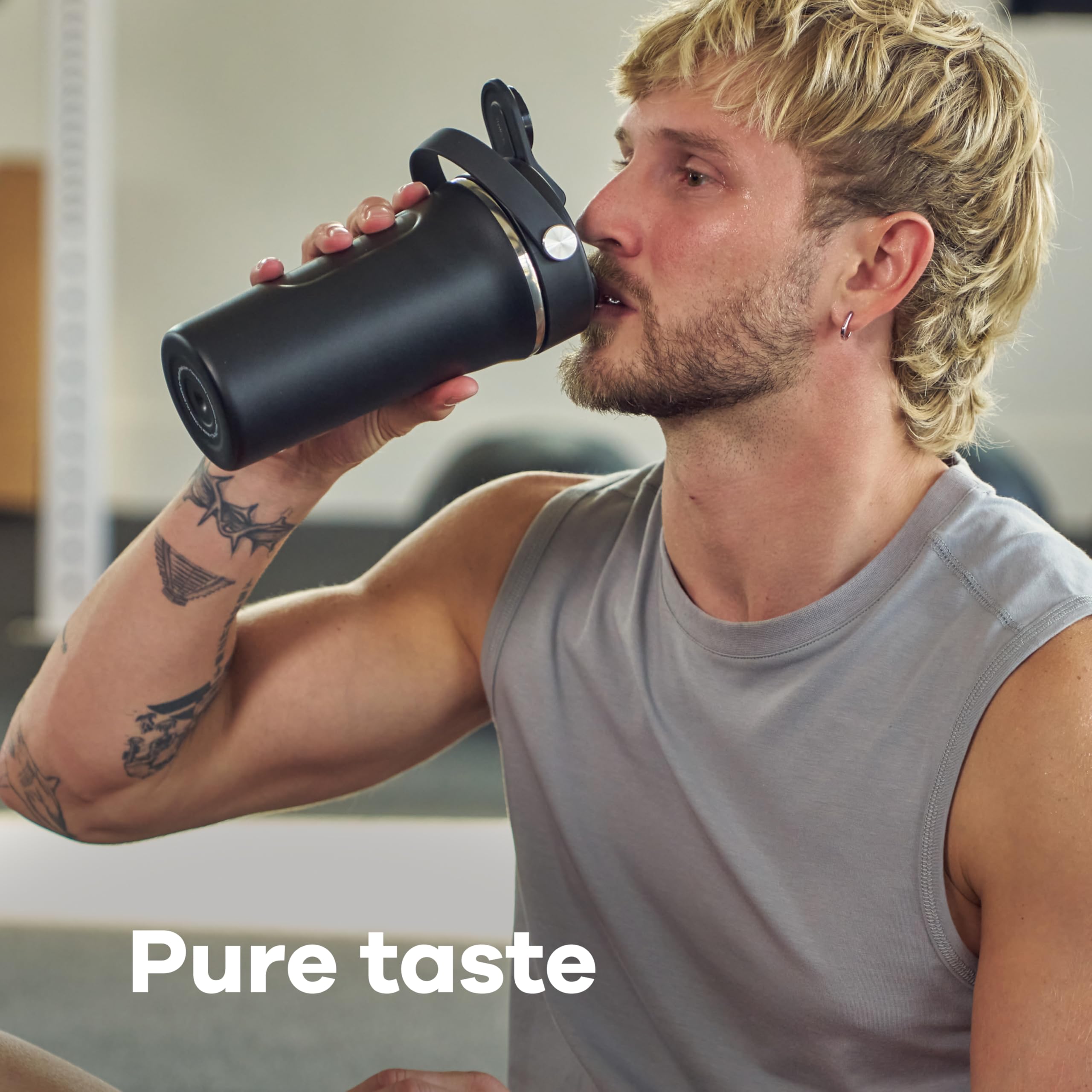 hydro-flask-24-oz-insulated-shaker-bottle-agave-green-leakproof-protein-mixer image 7
