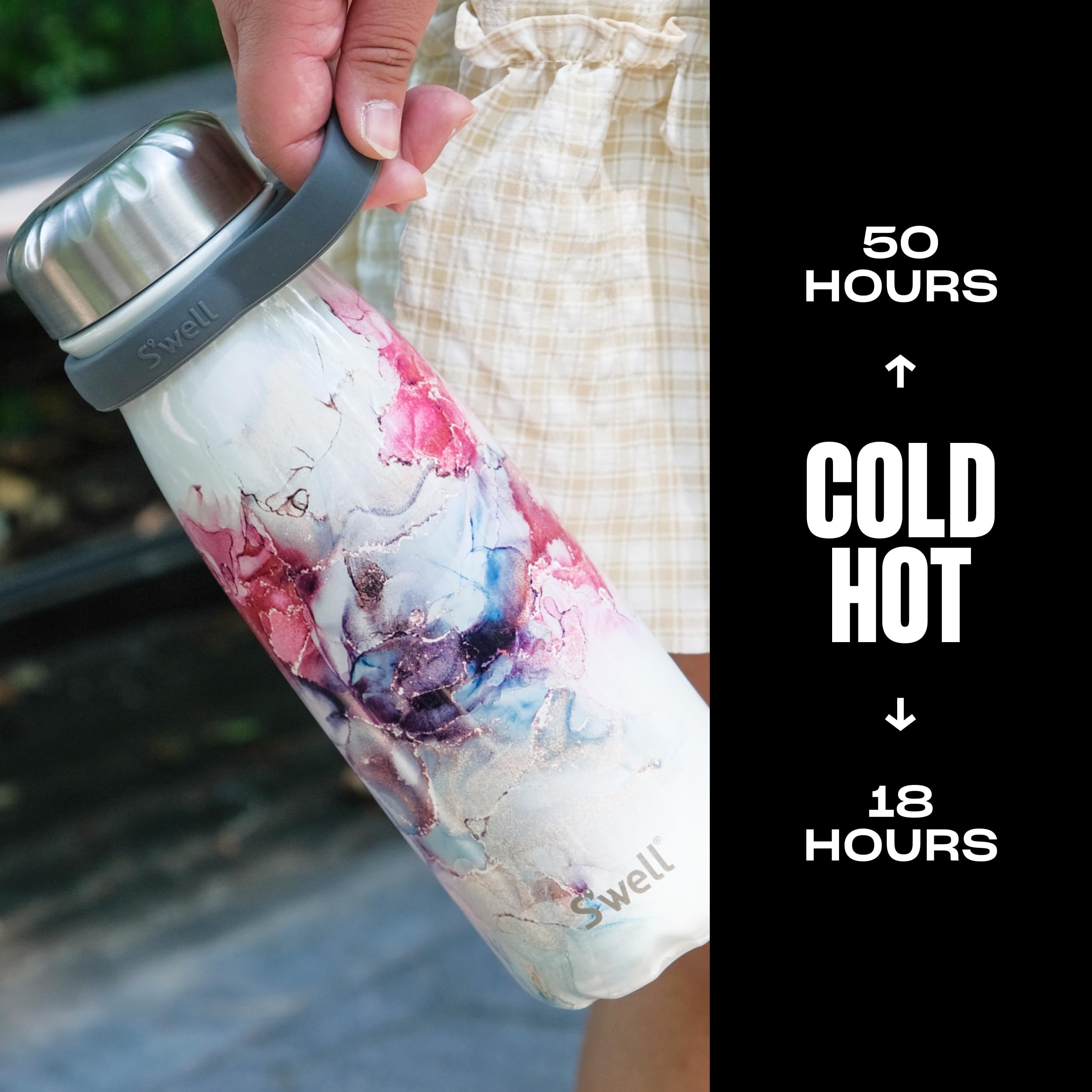 s-well-stainless-steel-traveler-with-handle-32oz-rose-marble image 2