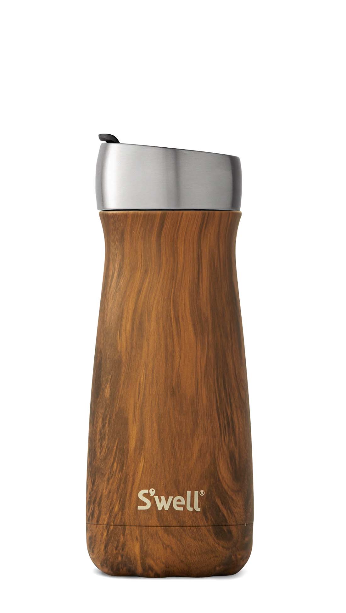 s-well-teakwood-commuter-16oz-stainless-steel-travel-mug-with-pop-top-lid image 1